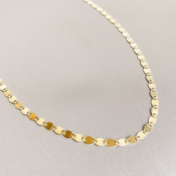 18K Gold Vermeil Disc Necklace (16" or 18") - Picture 3 of 11